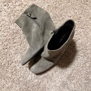 Via Spiga Gray Suede Ankle Booties